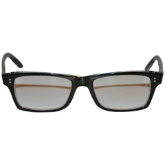 Retro Ray Ban Black Lucite with Silver Hardware Etching Glasses
