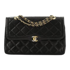 Chanel Vintage Two-Tone CC Flap Bag Quilted Lambskin Medium