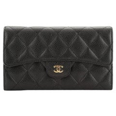 Chanel L-Flap Wallet Quilted Caviar Long 
