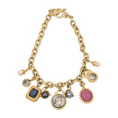 Custom Designed Linda Levinson Roman Inspired Fab Coin Dangle Chain Necklace