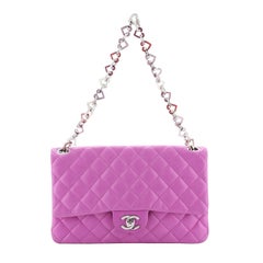 Chanel Vintage Valentine Hearts Flap Bag Gestepptes Lammleder Medium