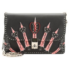 Love Blade Shoulder Bag Leather with Applique and Micro Rockstuds Mini