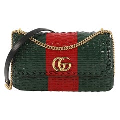 Gucci Cestino Flap Shoulder Bag Wicker Small