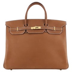 Birkin Handbag Fauve Barenia with Gold Hardware 40