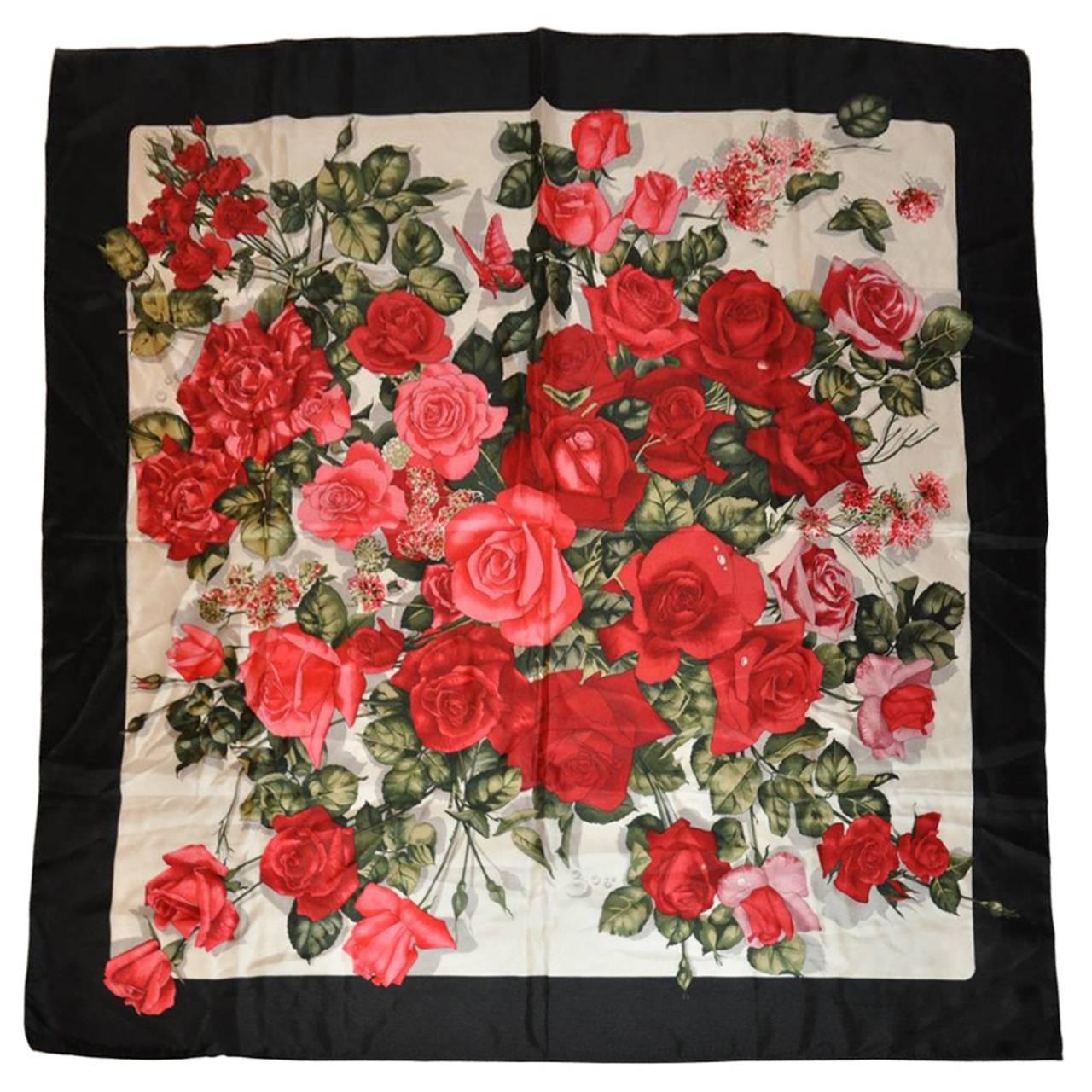 Hiroko for Dozo of Japan "Boutique of Roses" Silk Scarf