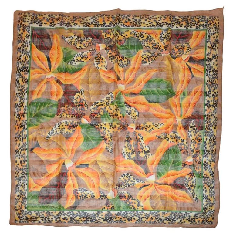 Pañuelo 100% algodón con estampado "Jungla" multicolor