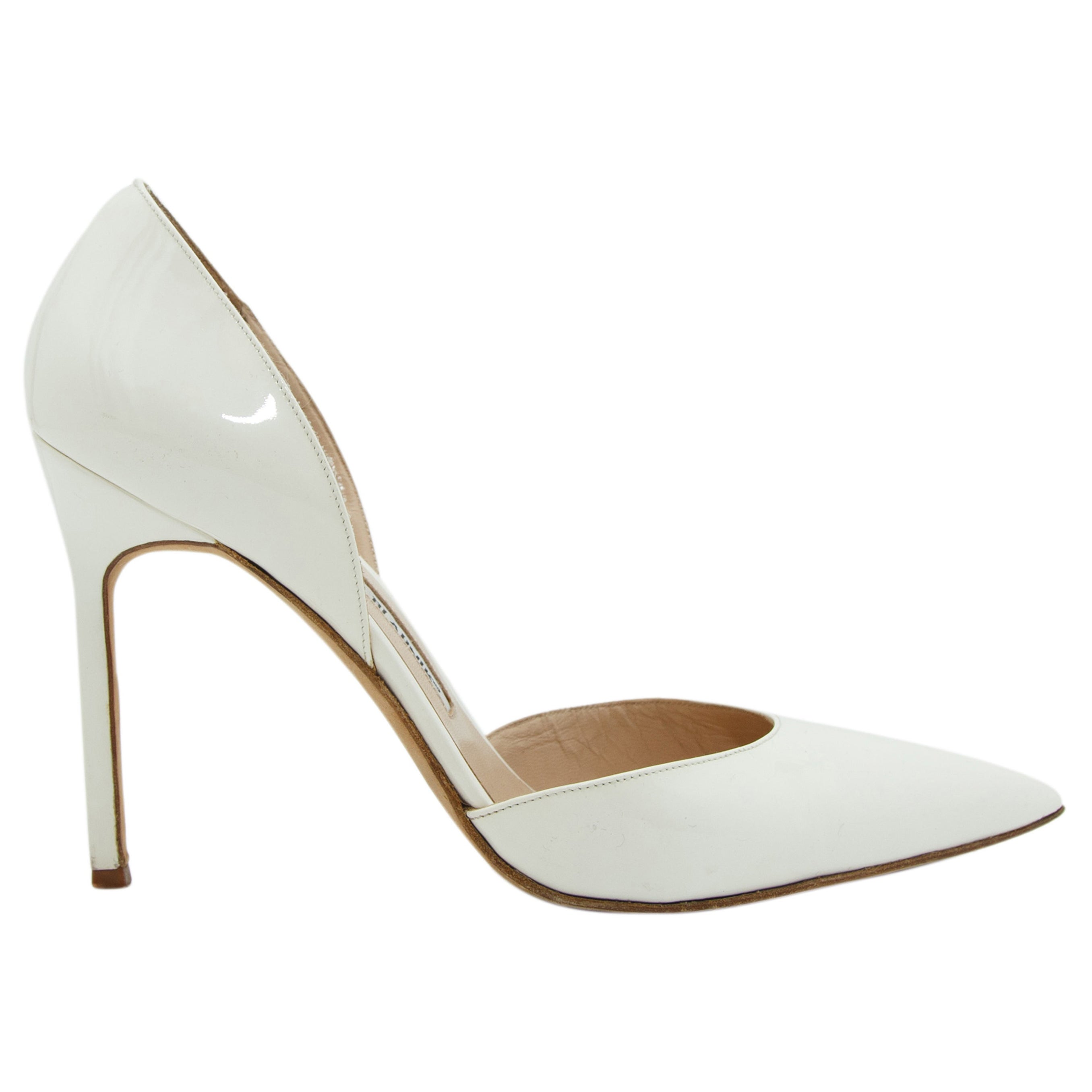 manolo blahnik white satin