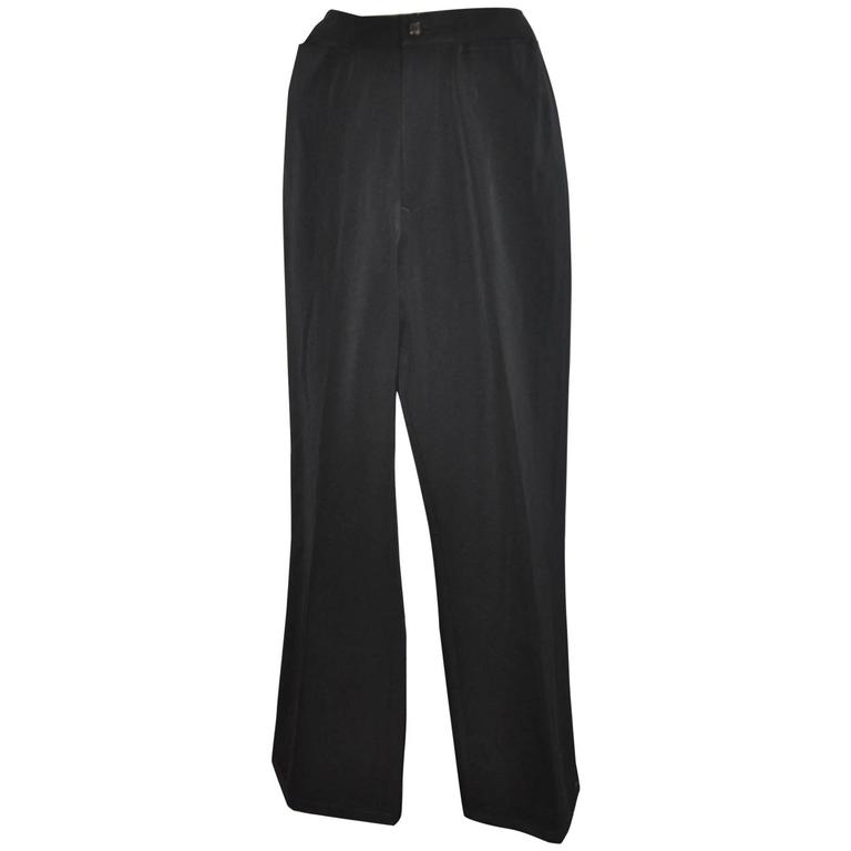 Pantaloni neri a gamba larga Yoshi Yamamoto