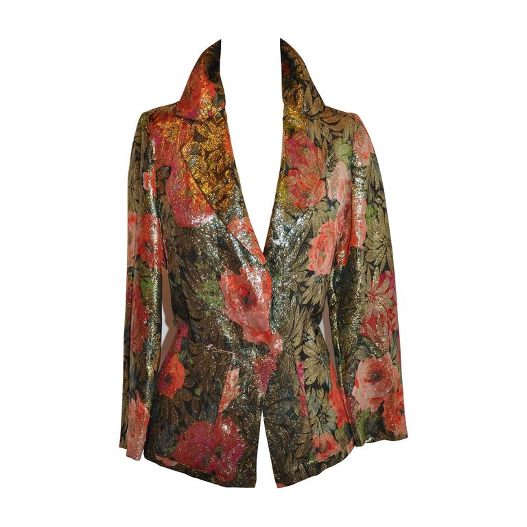 Judy Hornby - Giacca floreale multicolore e metallizzata