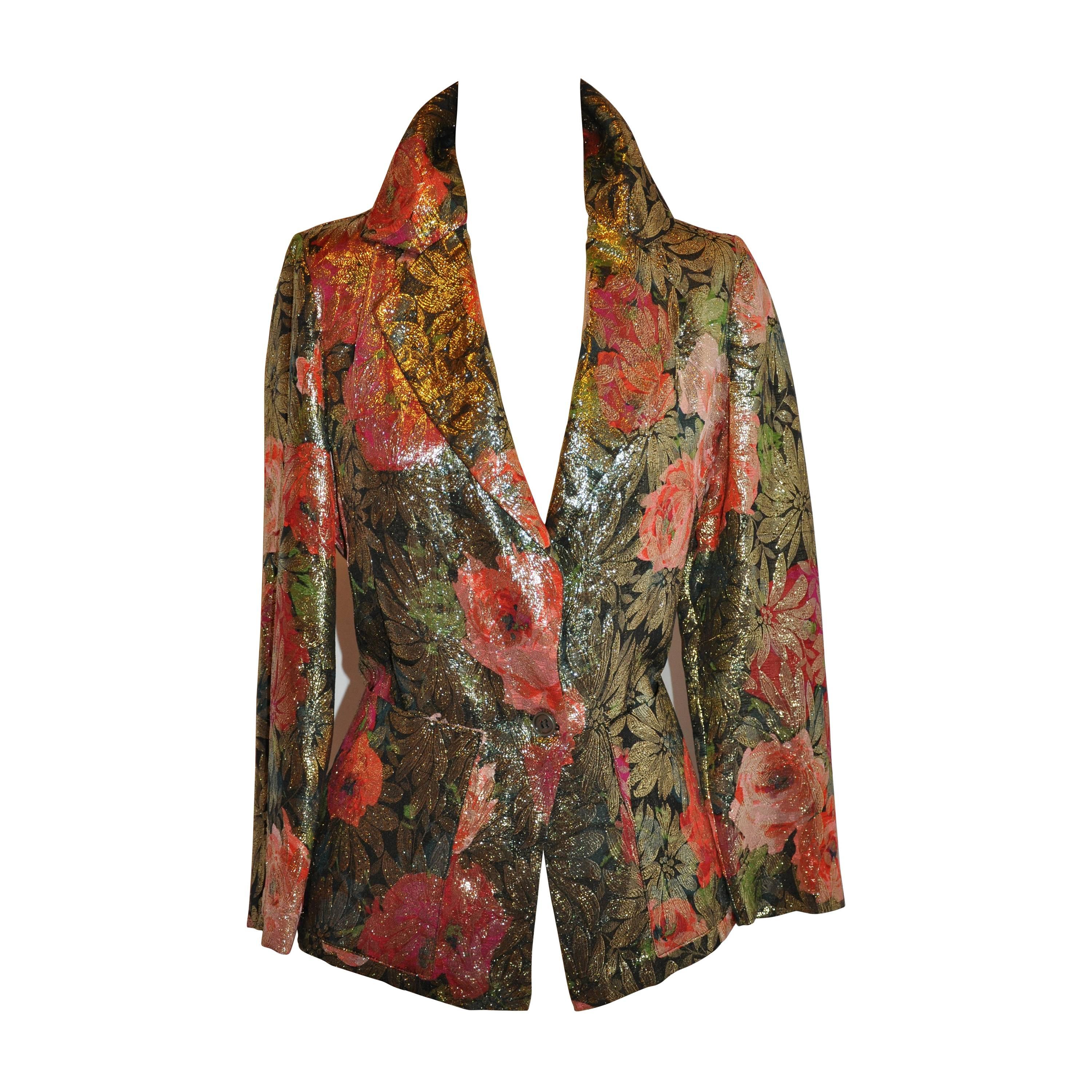 Judy Hornby Multi-Color Multi-Metallic Floral Jacket For Sale