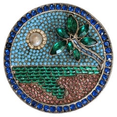 Ora Art Deco Moon over Miami Brooch