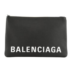 Balenciaga Everyday Logo Pouch Printed Leather Large