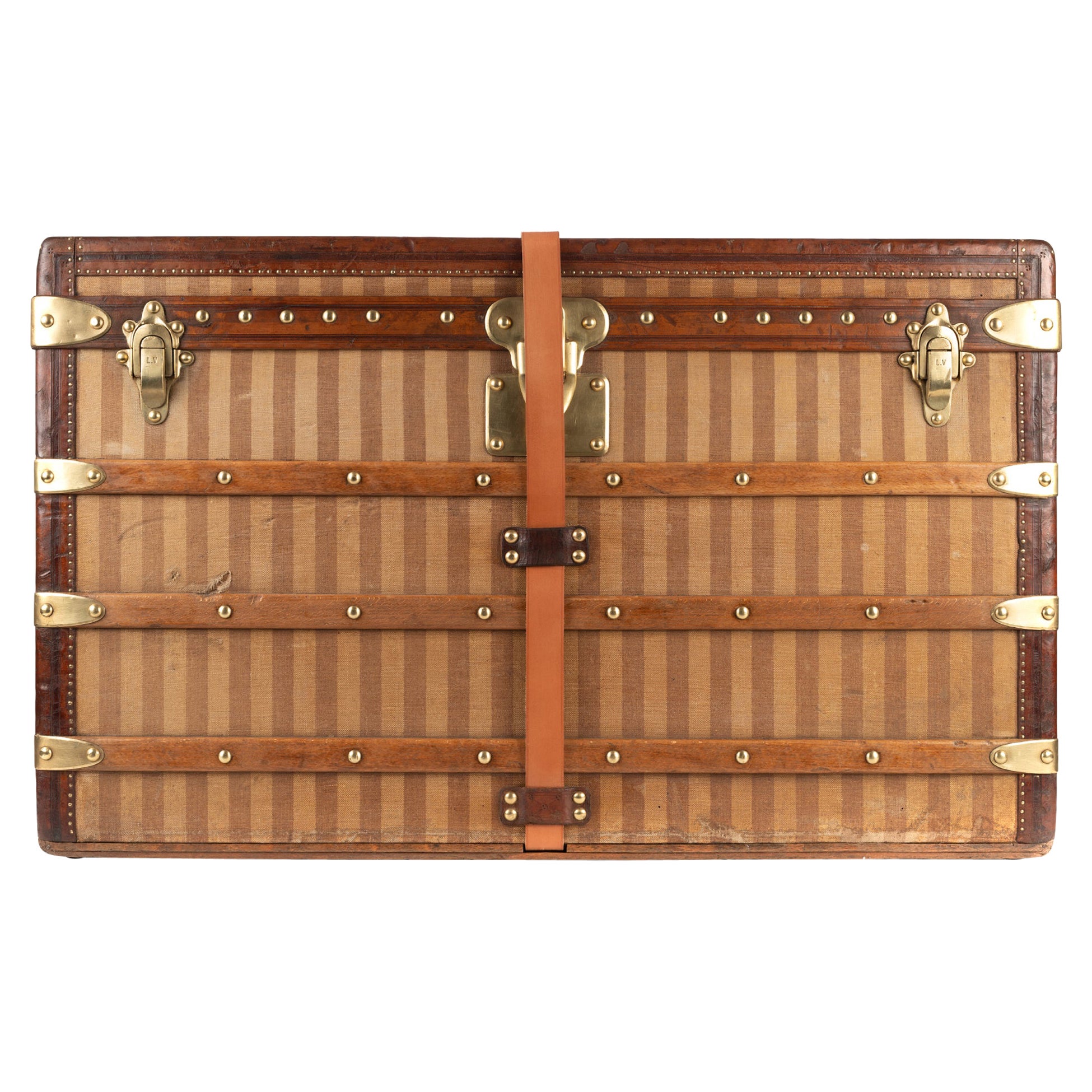 1860s Louis Vuitton gris Trianon trunk S.M. - Pinth Vintage Luggage