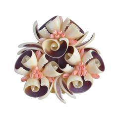 Large Multi-Size Tropical Shells Brooch