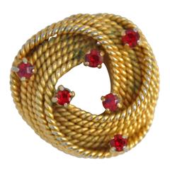 Vintage Gilded Gold "Twisted Rope" Brooch