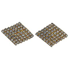 Retro Gilded Gold with Rhinestones Ear clips