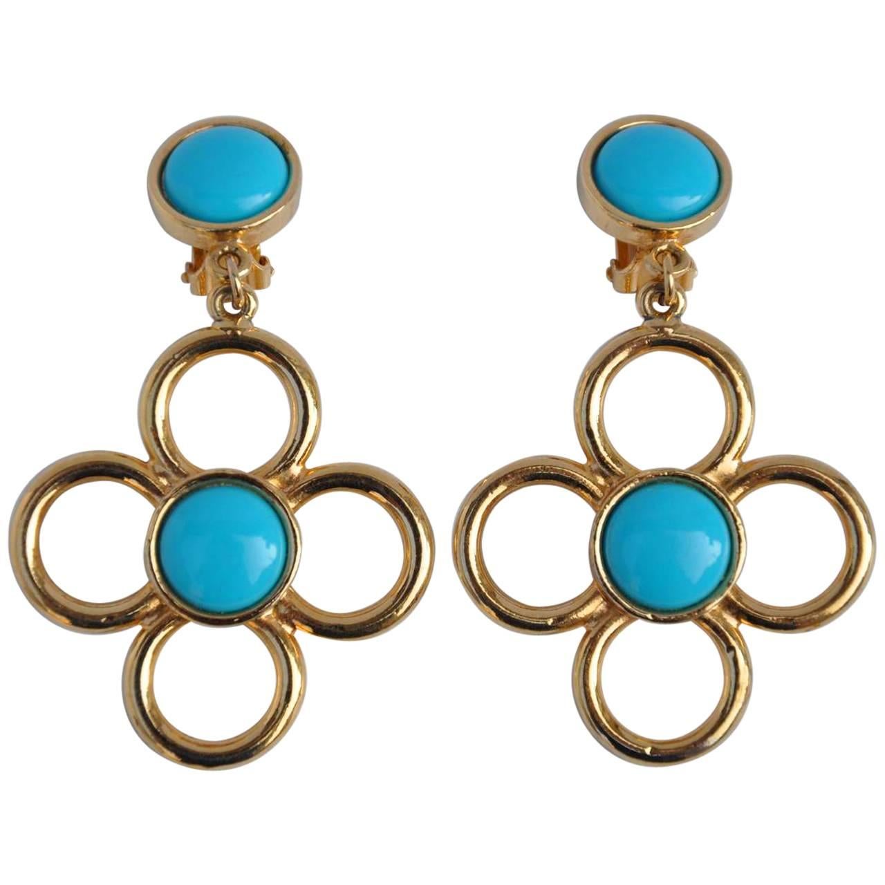 Gilded Gold Vermeil with Turquoise-Like Earrings