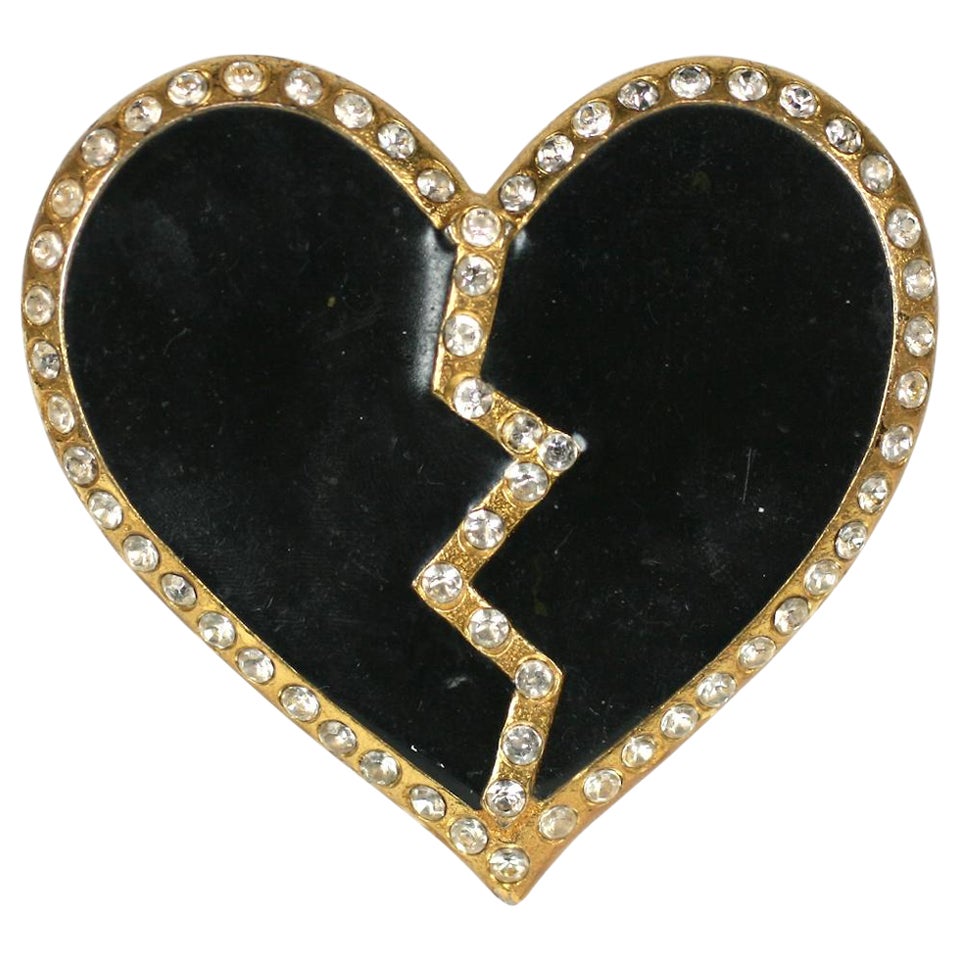 Early Yves Saint Laurent Heart Brooch For Sale