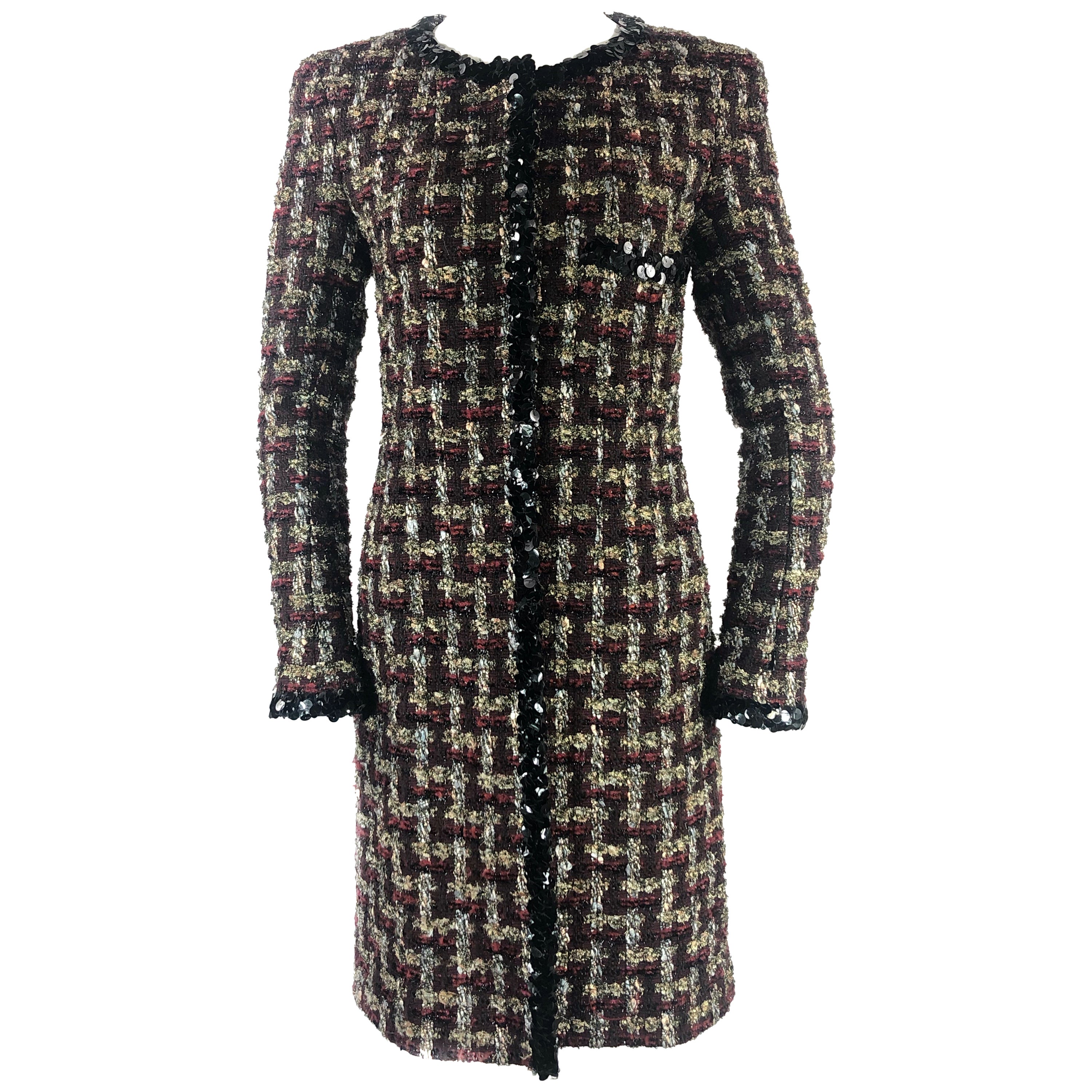 CHANEL Navy Blue Double Breasted Short Trench Coat W. Logo Airplane