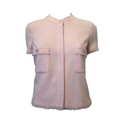 Chanel Pink Tweed Short Sleeved Jacket