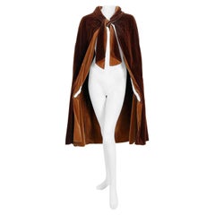 1930 Chanel Haute Couture Documented Archival Velvet Scarf-Neck Sculpted Cape