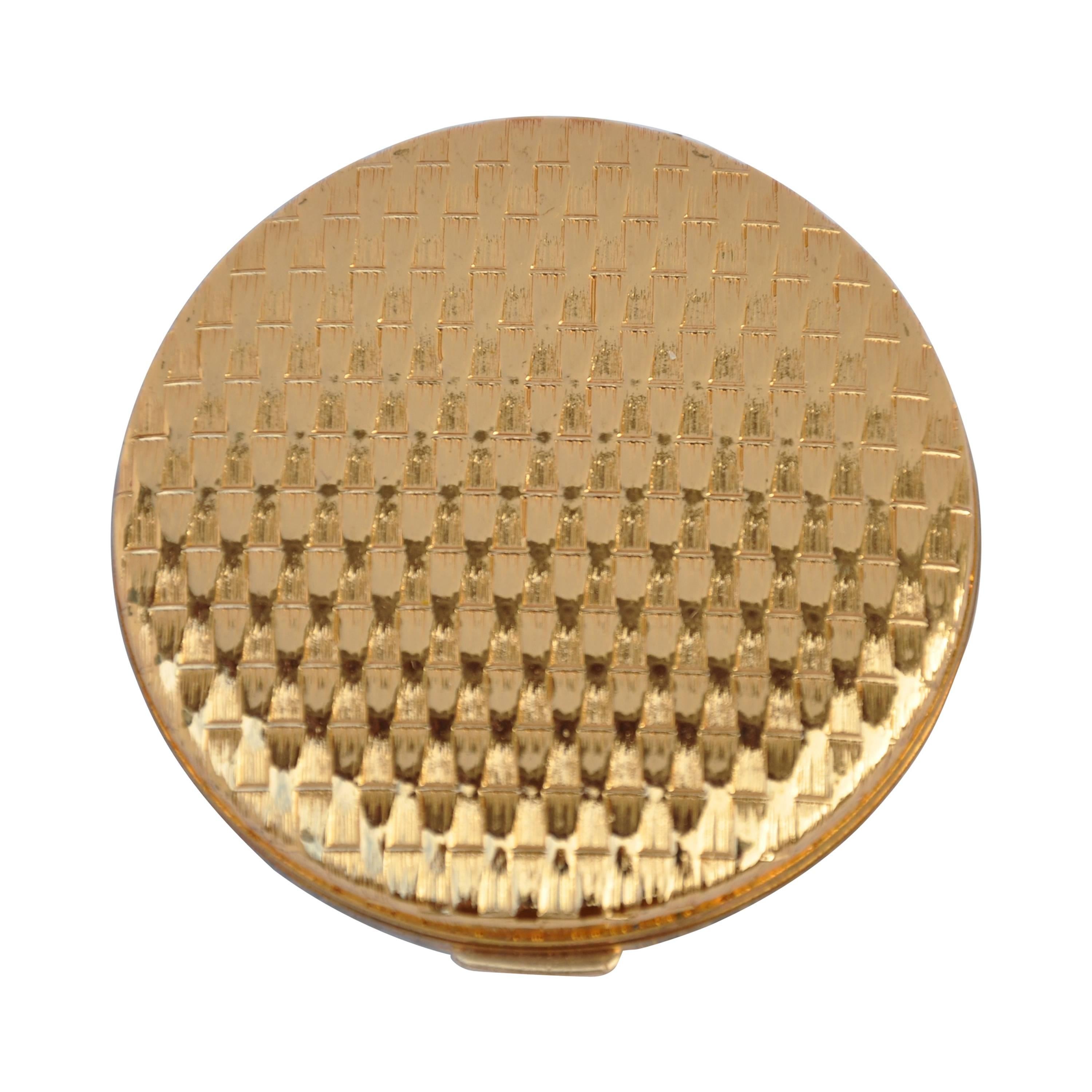 Elizabeth Arden Gilded Gold "Basket Weave" Compact For Sale