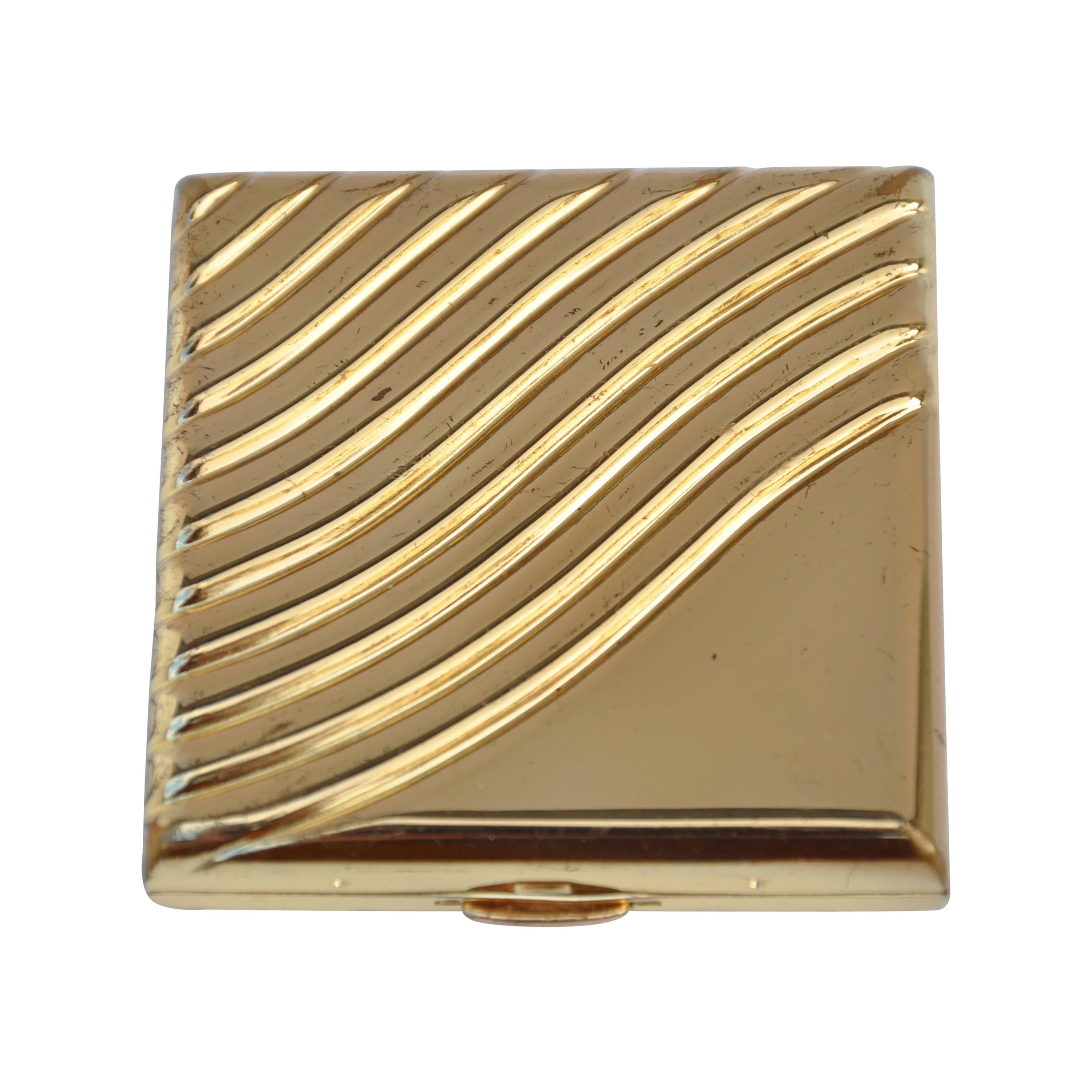 Estee Lauder Gilded Gold "Swirl" Compact For Sale