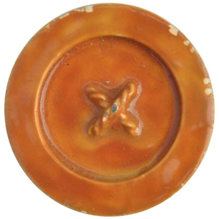 Sandor Co. Gilded Gold & Enamel "Button" Brooch