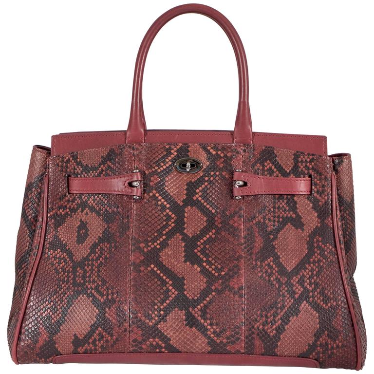 VBH Tosca Natural Sherry Python Top Handle Tote For Sale at 1stDibs