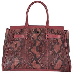 VBH Tosca Natural Sherry Python Top Handle Tote