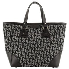 Christian Dior Vintage Trotter Zip Tote Diorissimo Canvas Medium