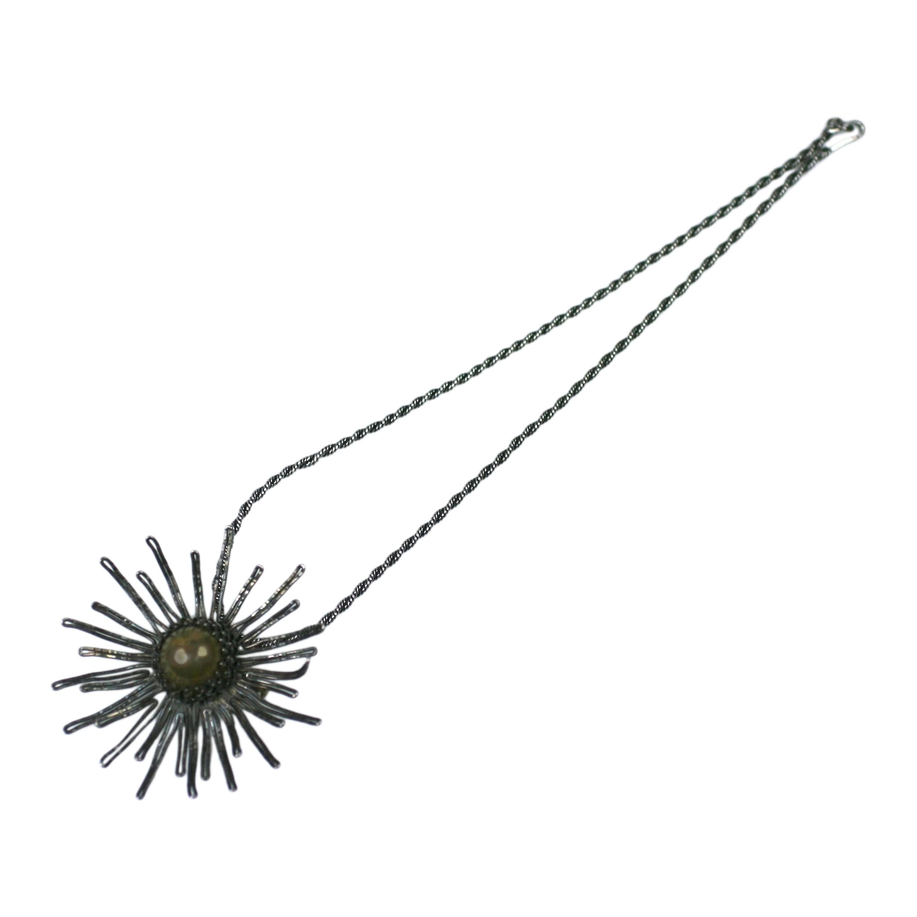 Roger Scemama Starburst Pendant Necklace For Sale