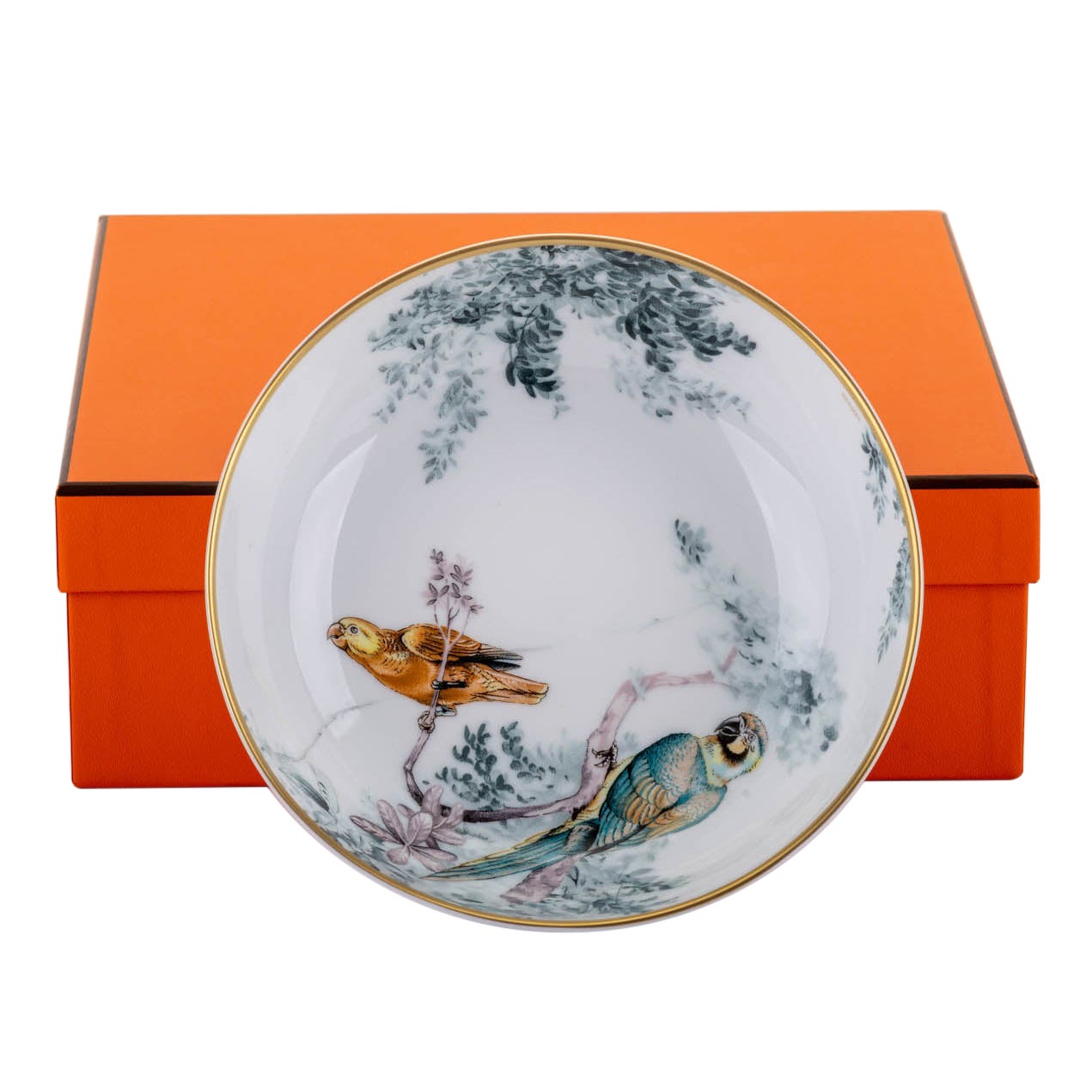 Hermes Balcon Red and White Porcelain Dish For Sale at 1stDibs