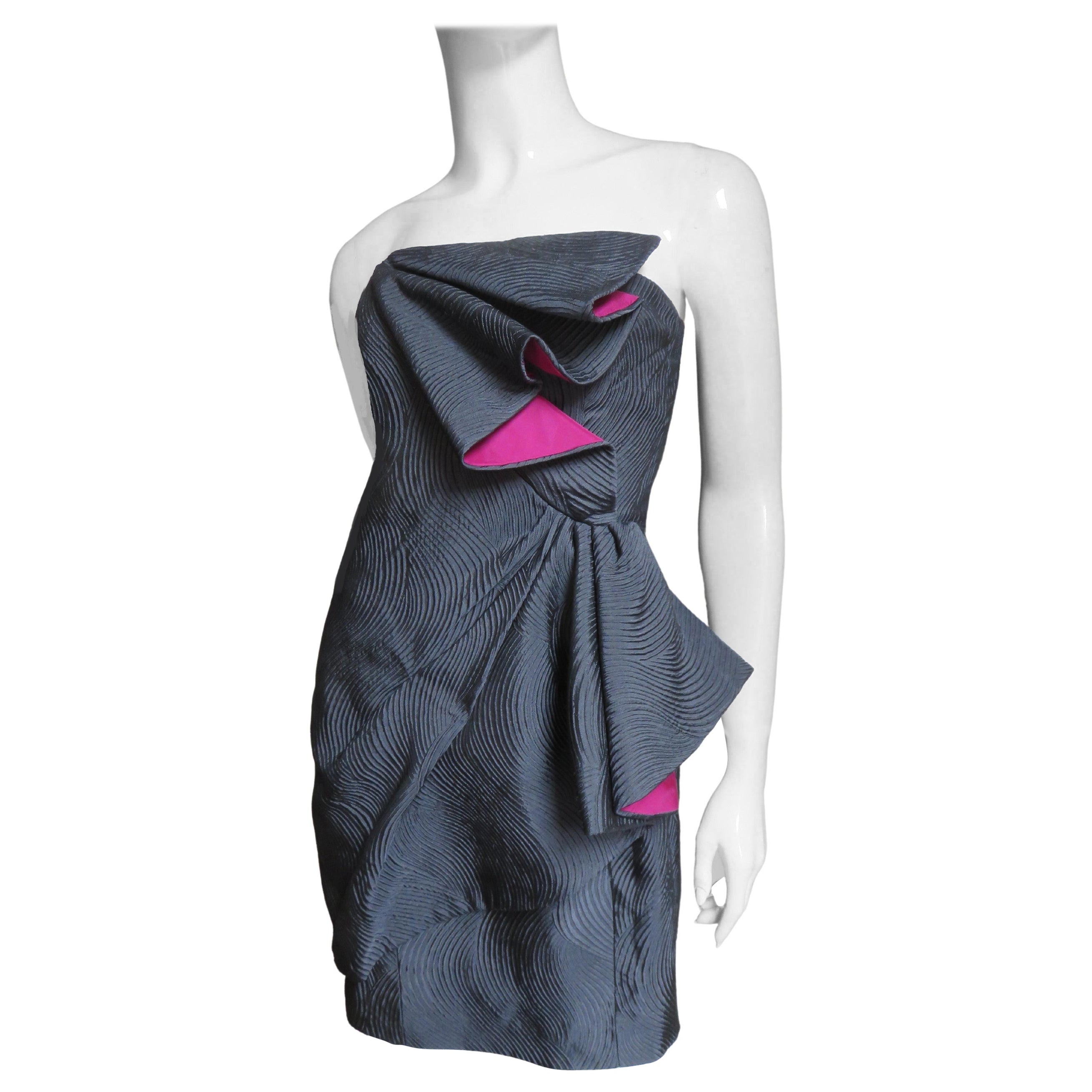 Emanuel Ungaro Strapless Color Block Dress  For Sale