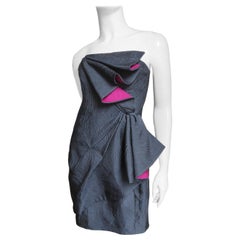 Emanuel Ungaro Strapless Color Block Dress