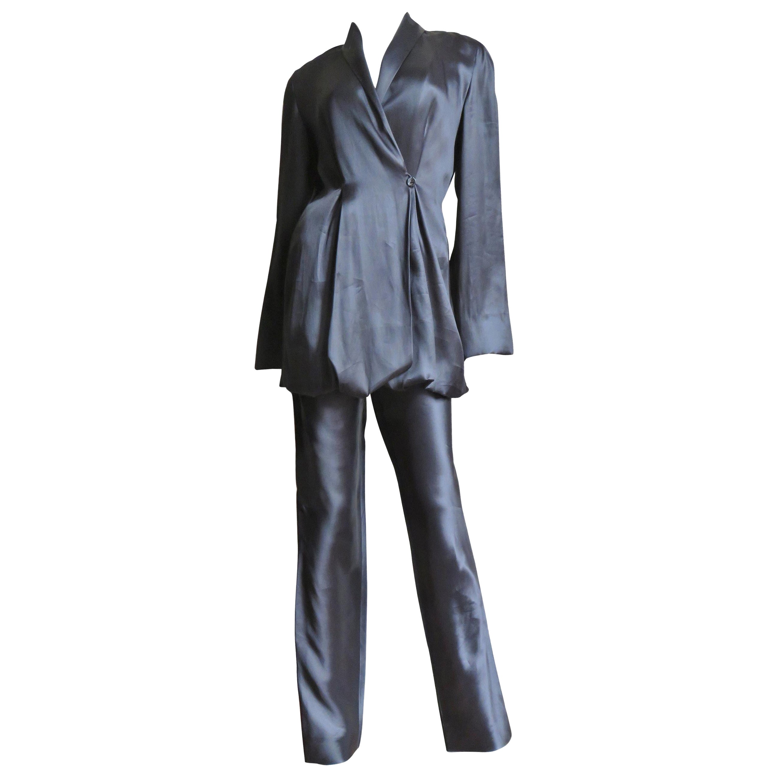 Yumi Eto Silk Adjustable Parachute Jacket and Pant Suit For Sale
