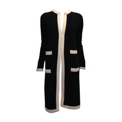 Chanel Black and White Cashmere Sweater Coat