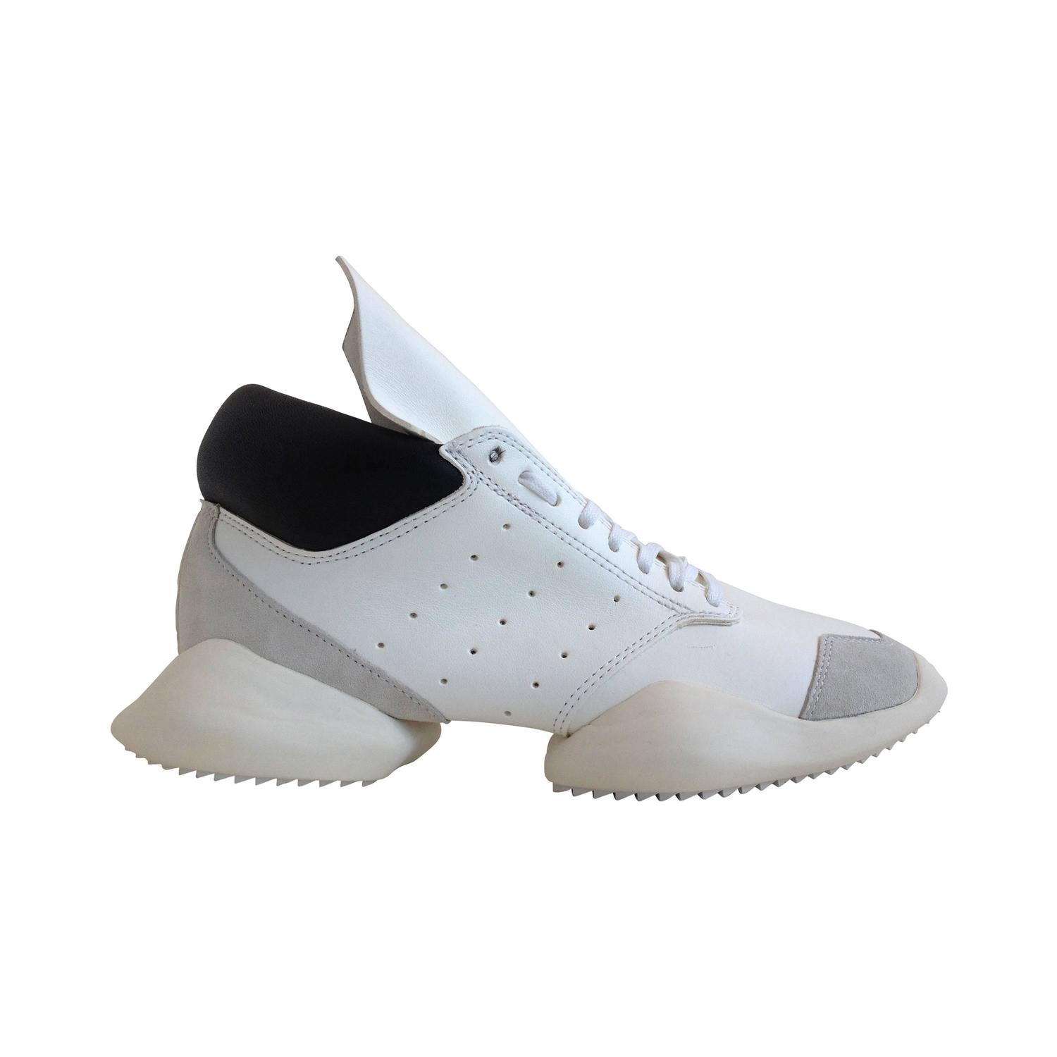 Rick Owens for Adidas White Puffy Sneakers For Sale at 1stdibs