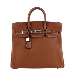 Hermes HAC Birkin Bag Fauve Barenia with Palladium Hardware 32