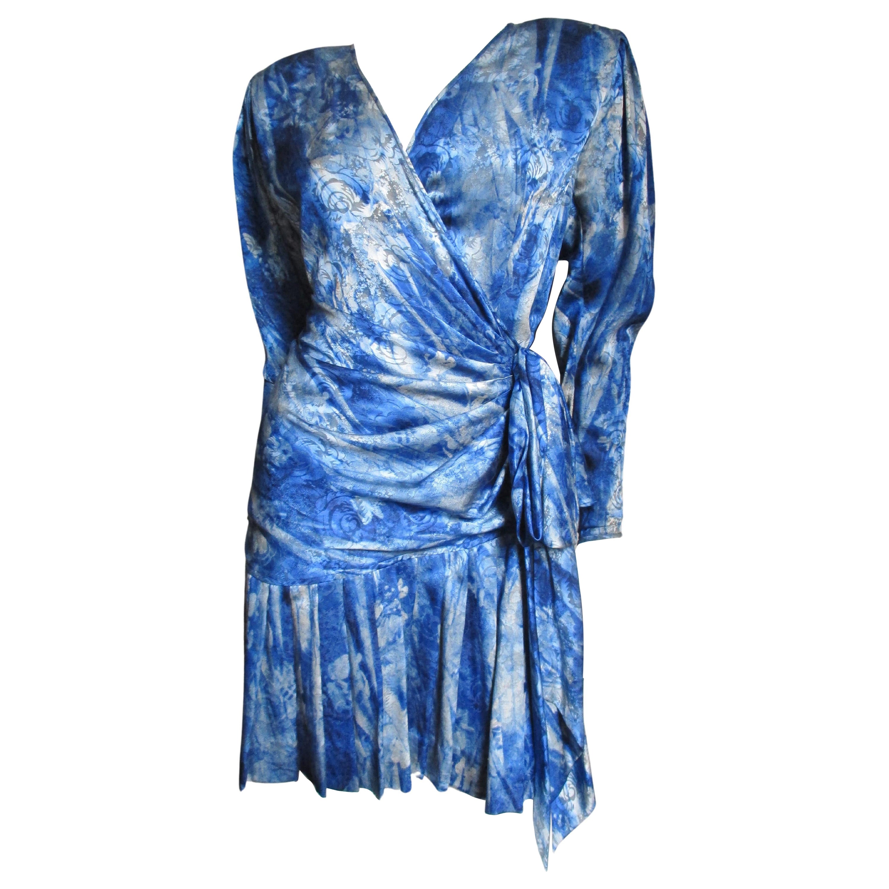 Emanuel Ungaro 1980s Wrap Silk Dress  For Sale