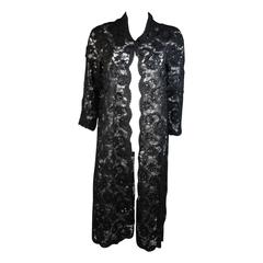 Elizabeth Mason Couture Black Beaded Lace Evening Coat 2 4 6 or Made to Measure 12