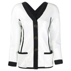 Chanel White Sequin Embellished Jacket