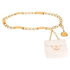 Chanel White Micro Bag Chain Belt