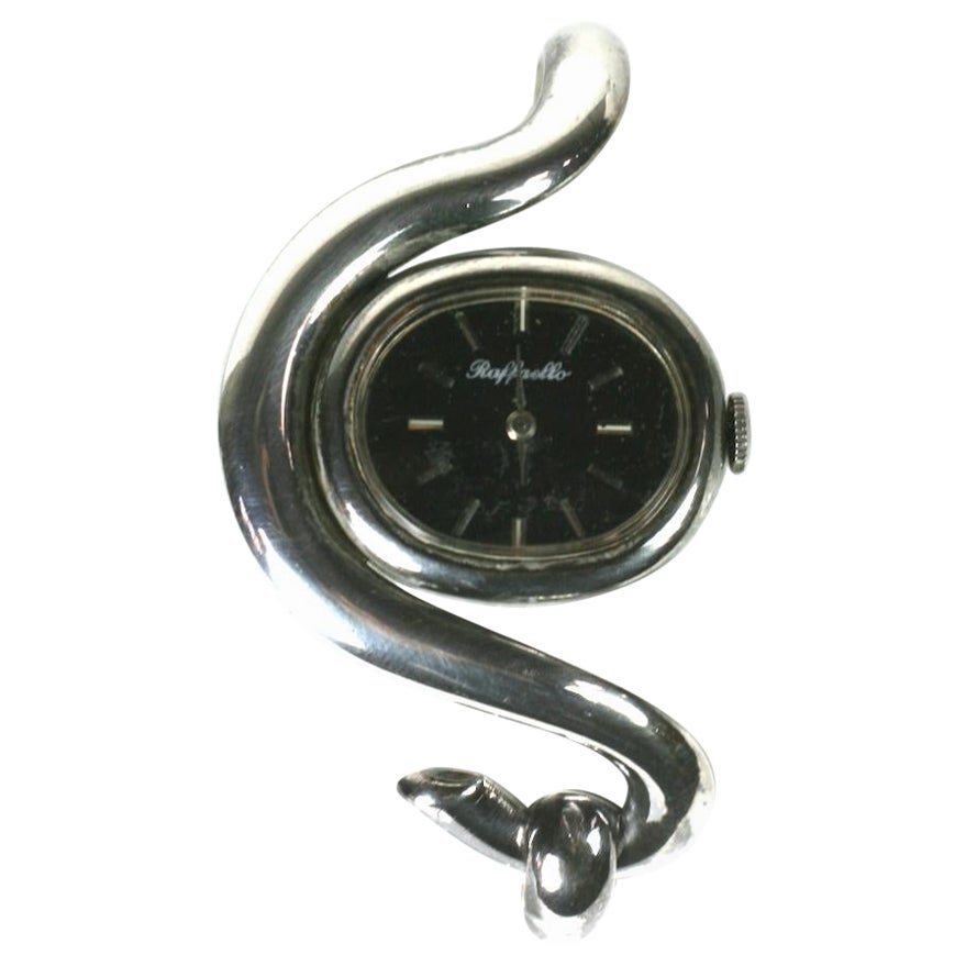 Unusual Sterling Modernist Clamper Watch