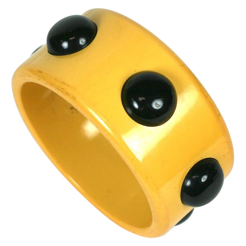 Yves Saint Laurent Bakelite Dot Bangle For Sale