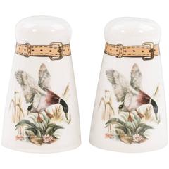 GUCCI Italian VINTAGE White Porcelain SALT & PEPPER SHAKERS Set Flying Duck 3