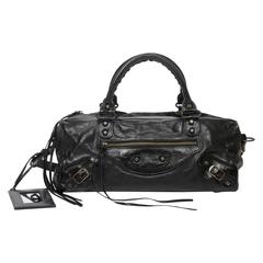 Balenciaga City Bag Black Distressed Leather