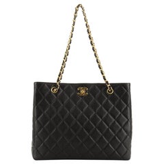 Chanel Vintage Chain Tote Quilted Caviar Medium