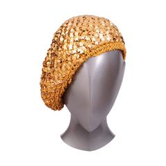 1970's Vintage Gold Sequin Beret