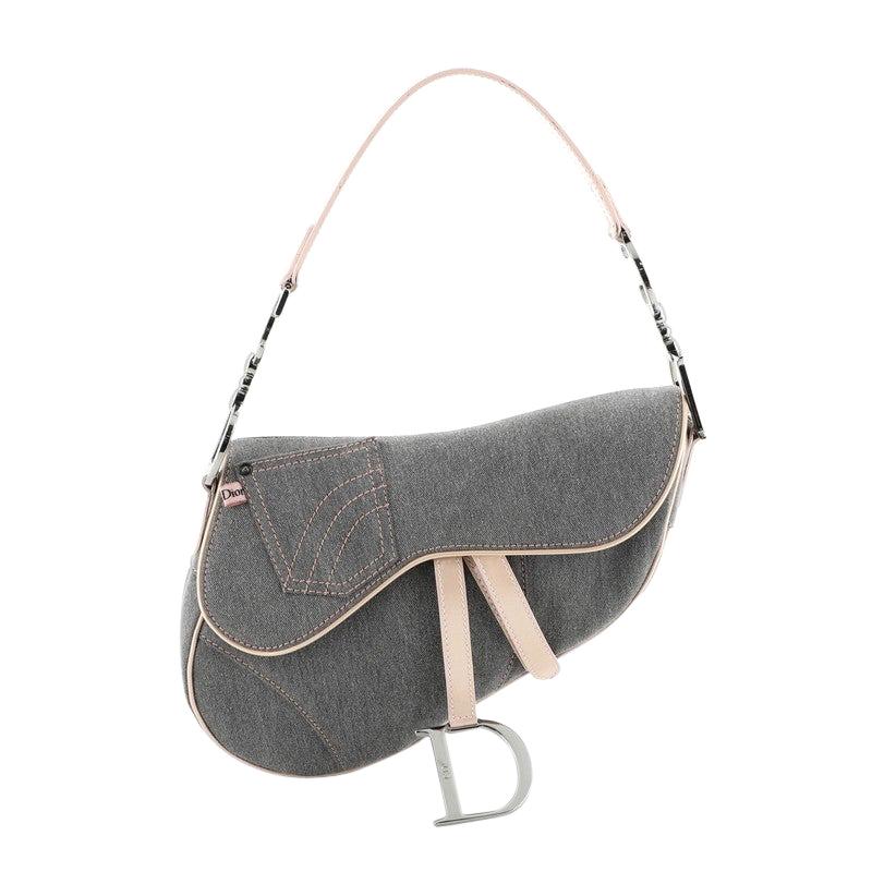 Christian Dior Vintage Saddle Bag Denim Medium